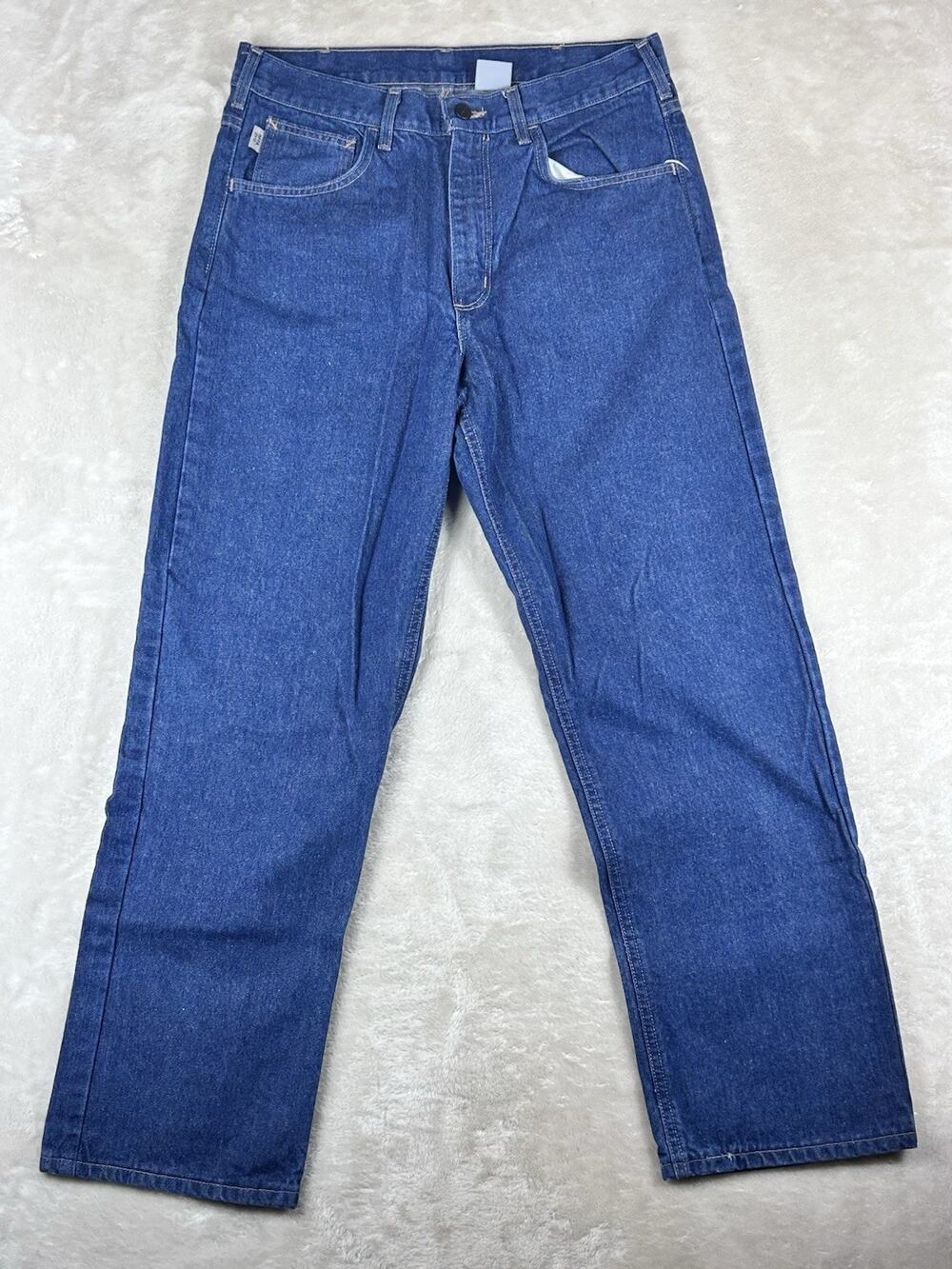 Carhartt FRB100 DNM Jeans Men's 33x30 Blue FR NFPA 2112 CAT 2 VTG Made In USA
